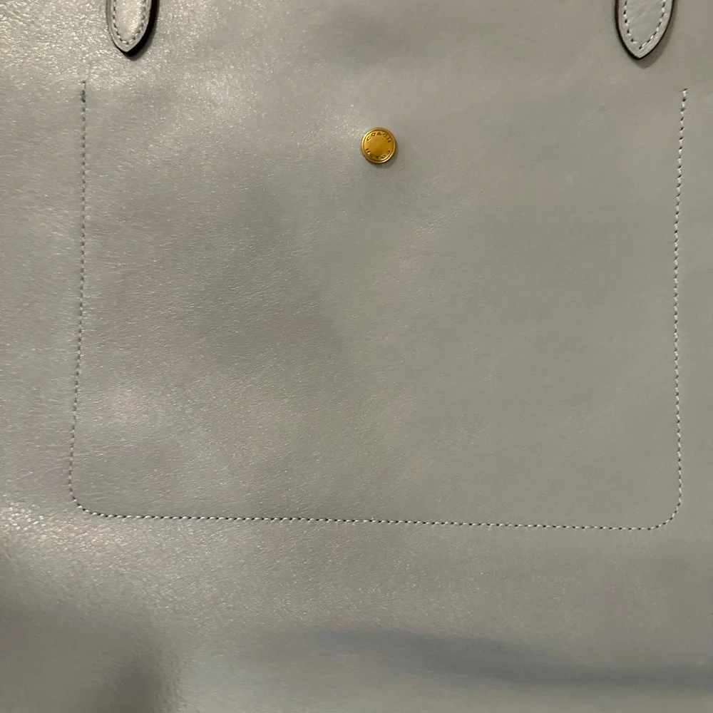 NWOT Coach Dusty Blue Leather Tote - Picture 6 of 12
